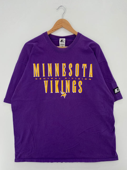 90's STARTER x MINNESOTA VIKINGS Size XXL Vintage NFL T-Shirt / A7575