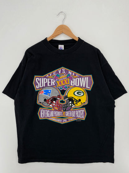 1997 PATRIOTS x PACKERS Size XXL Vintage NFL T-Shirt / A7577