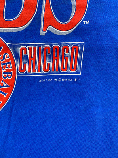 1992 CHICAGO CUBS Size XL Vintage MLB T-Shirt / A7579