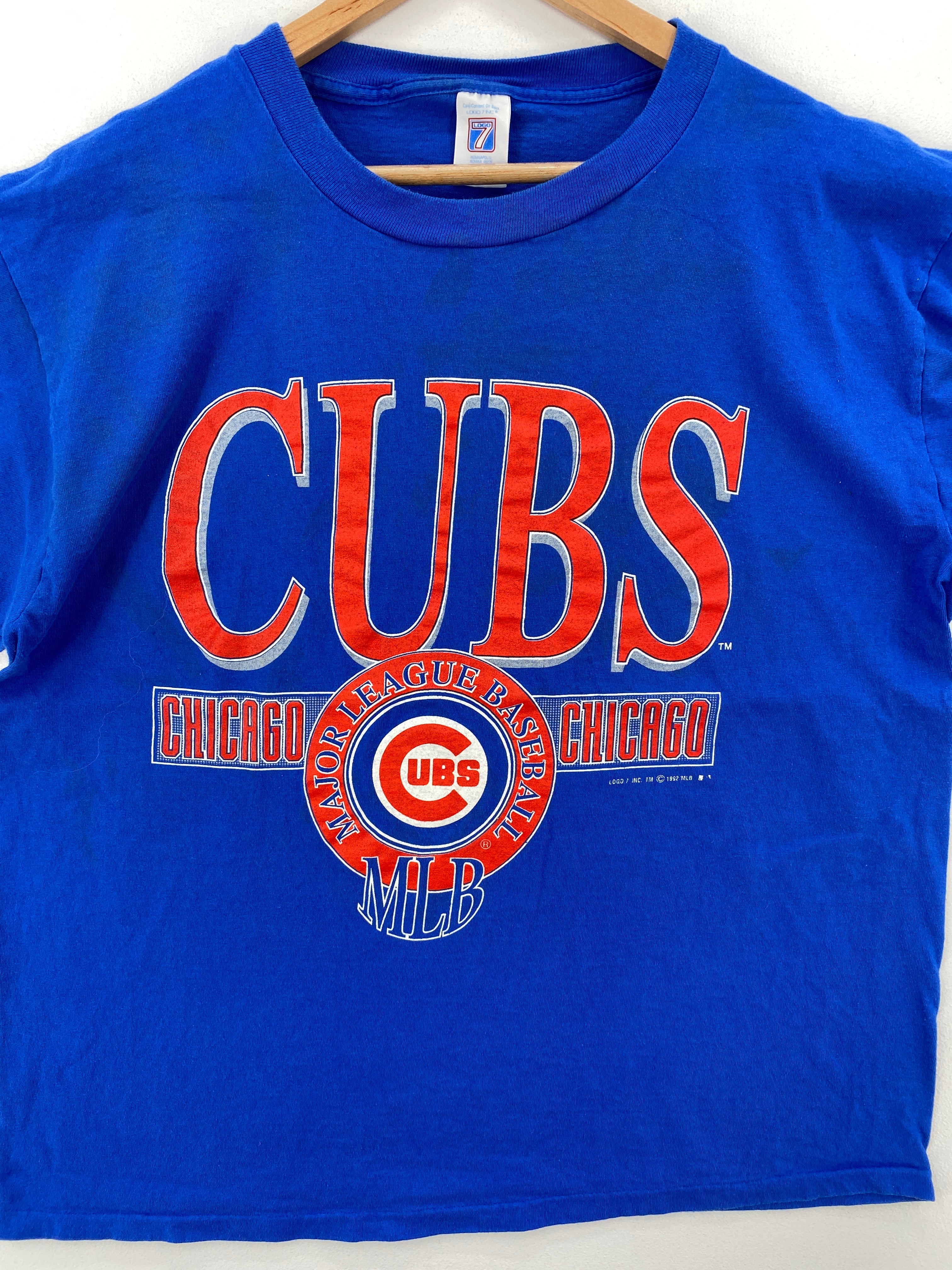 1992 Chicago Cubs MLB baseball Vintage Graphic T-shirt Size XL X-Large Blue