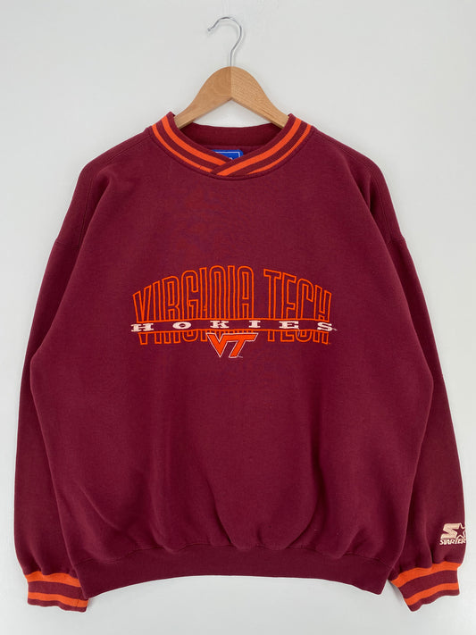 90's STARTER x VIRGINIA TECH Size XL Vintage College Sweat-shirt / A2508
