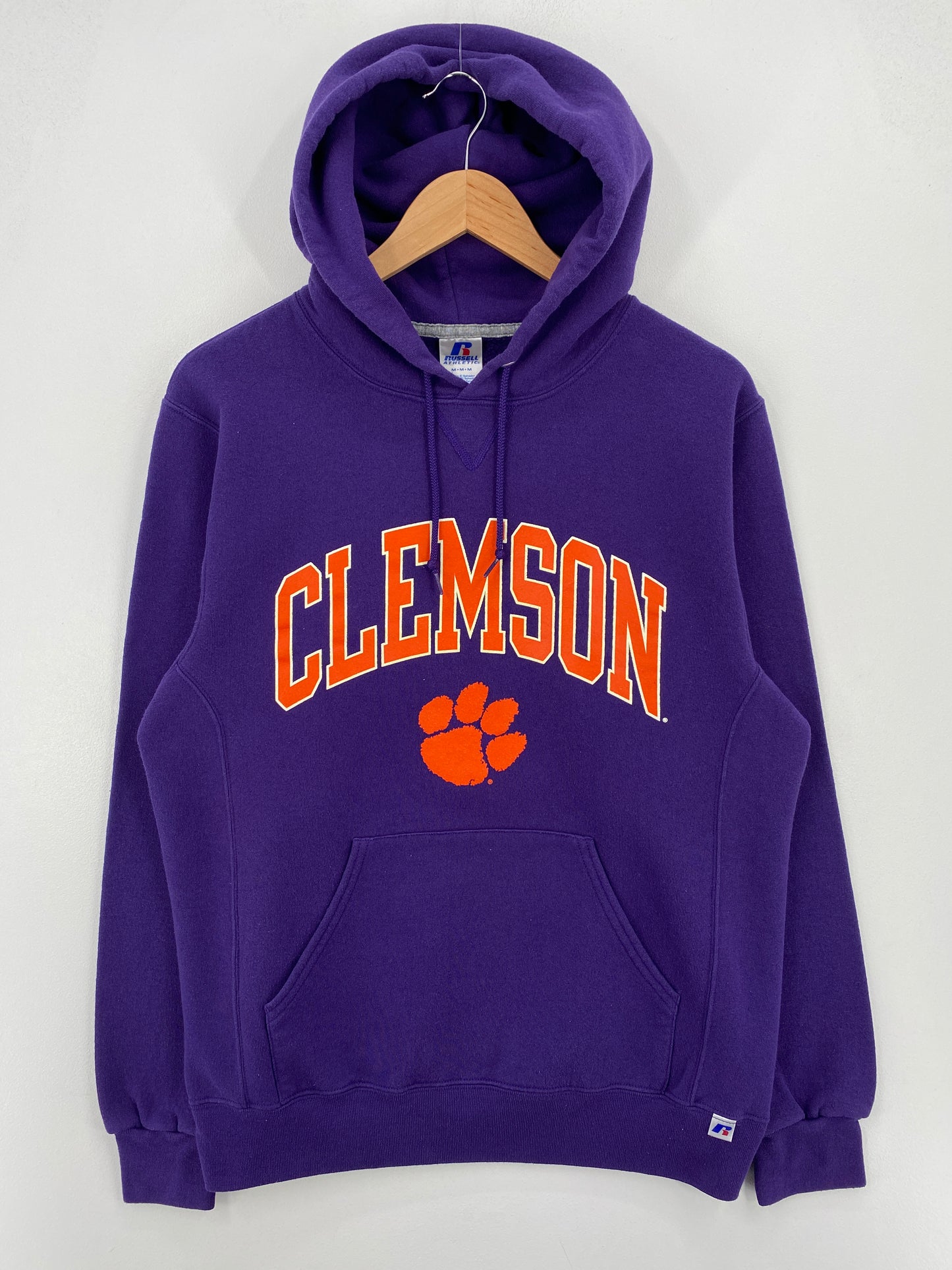 Vintage RUSSELL x CLEMSON Made in USA Size M College Hoodie Sweat-Shirt / A7834