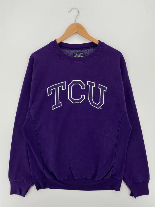 Vintage TCU Size M Vintage College Sweat-Shirt / A7836