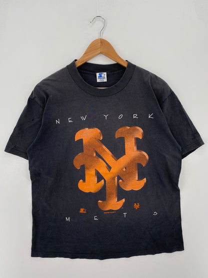 90's NEW YORK METS Made in USA Size L Vintage MLB T-Shirt / A7861