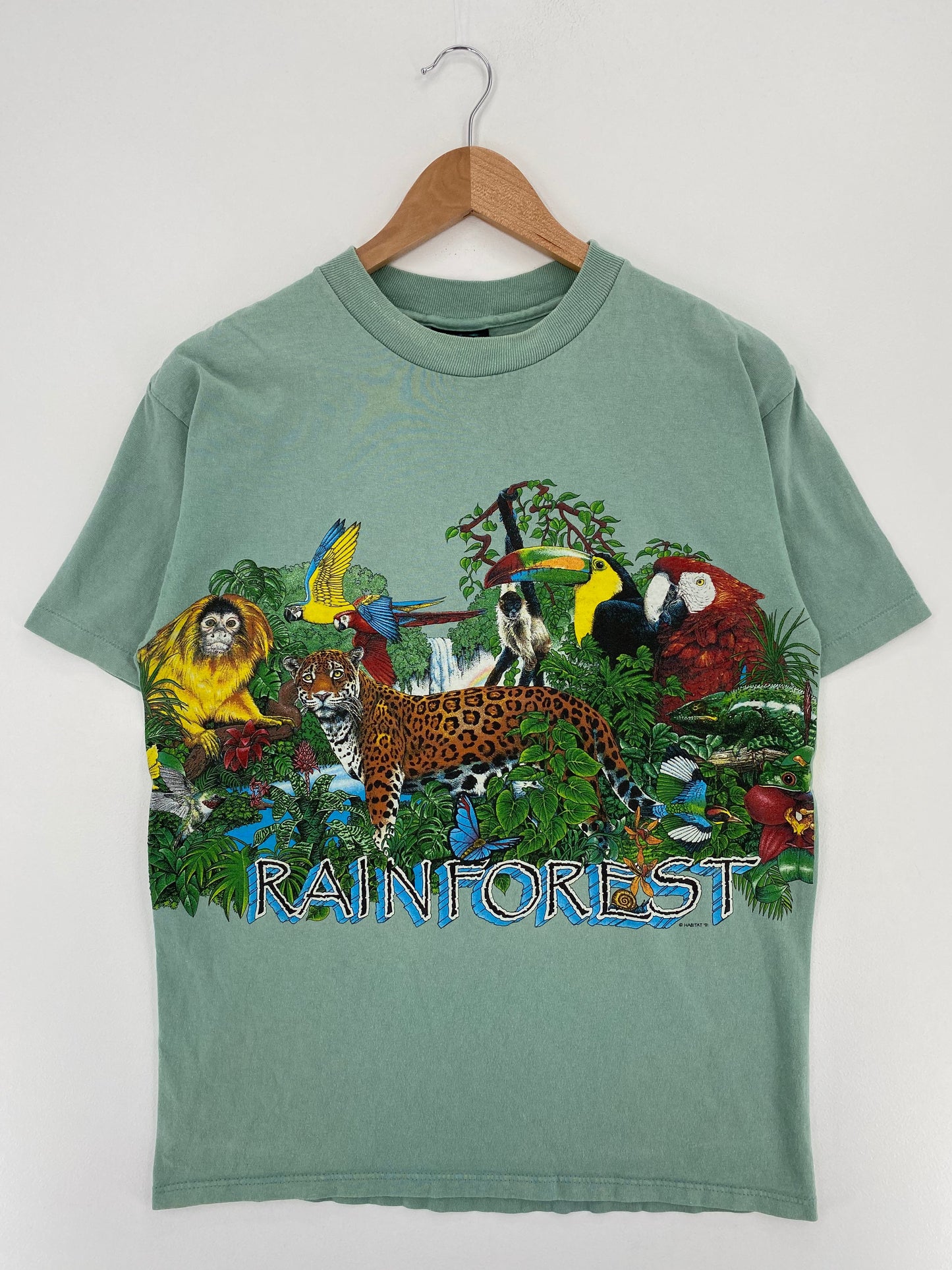 90's RAINFOREST Made in USA Size M Vintage T-Shirt / E2902T