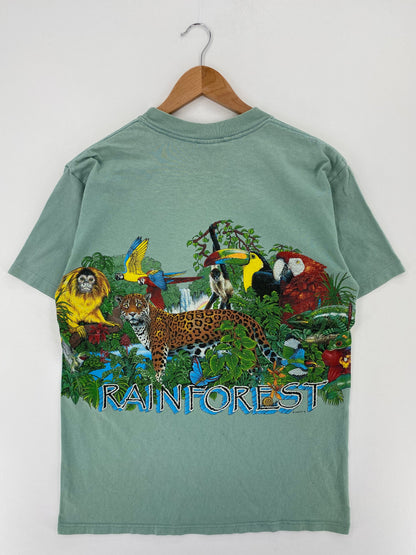 90's RAINFOREST Made in USA Size M Vintage T-Shirt / E2902T