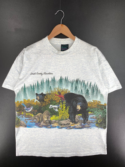 90's GREAT SMOKY MOUNTAINS Made in USA Size L Vintage T-Shirt / A2617