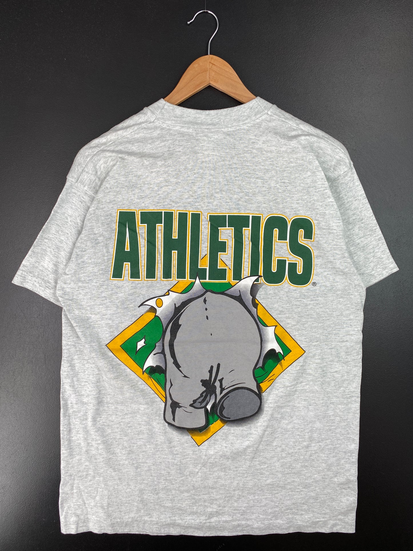 90's OAKLAND ATHLETICS Made in USA Size L Vintage MLB T-Shirt / A7867