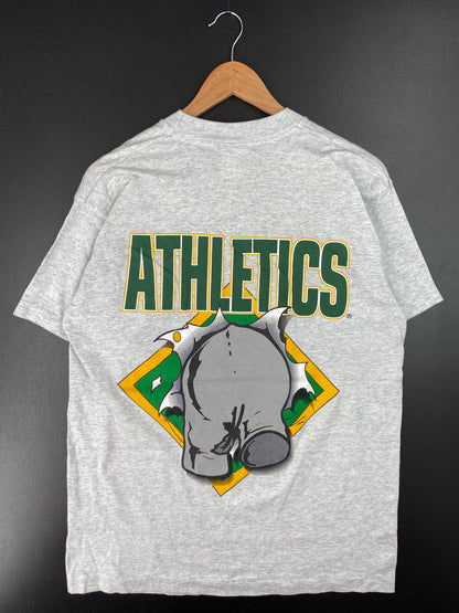 90's OAKLAND ATHLETICS Made in USA Size L Vintage MLB T-Shirt / A7867