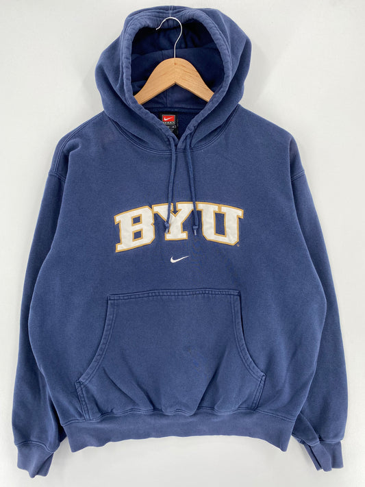 00' NIKE BYU Size M Vintage College Hoodie Sweat-Shirt / A2637