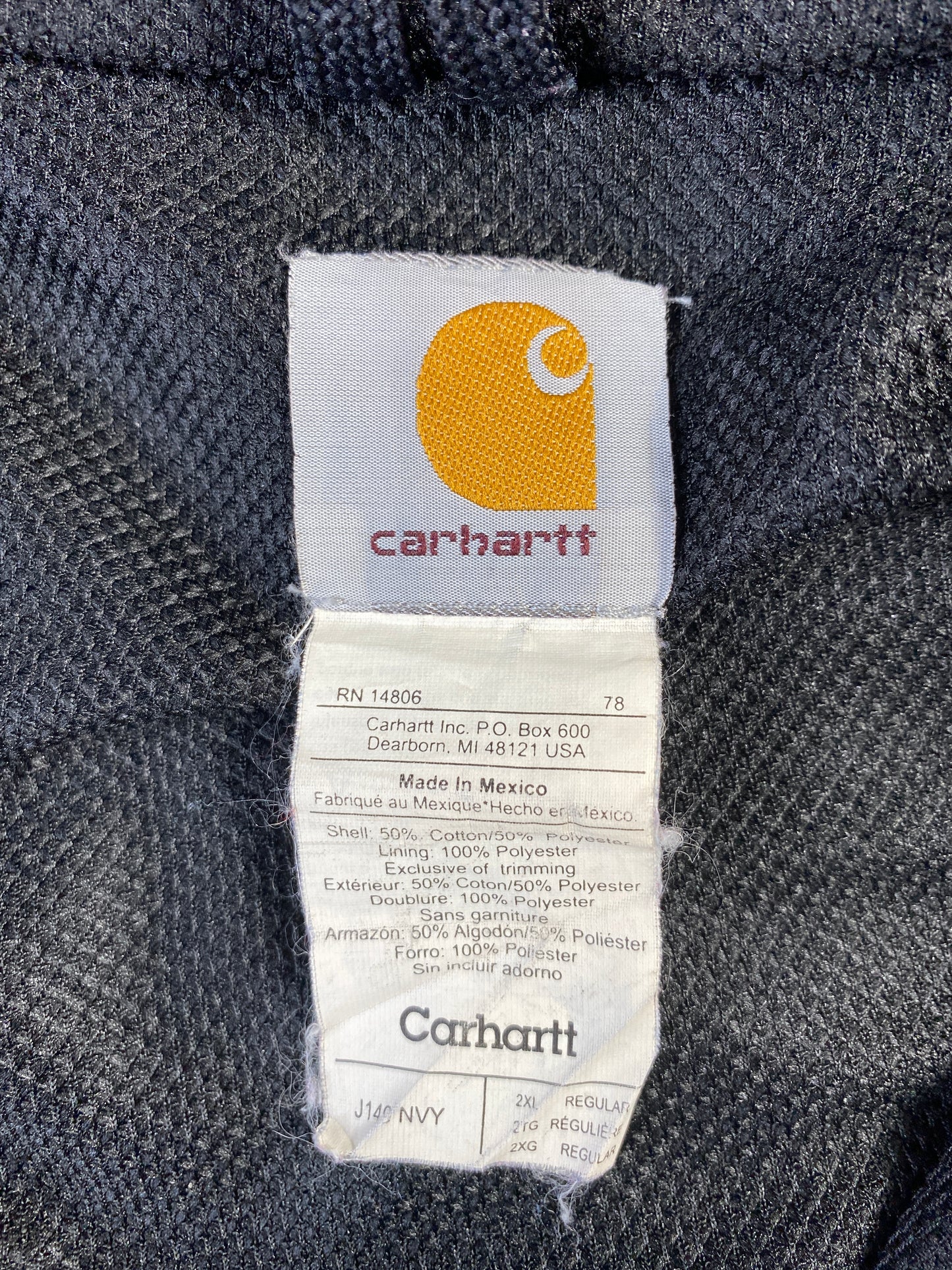 .Vintage CARHARTT Size XXL Zip Up Hoodie Sweat-Shirt / A8126