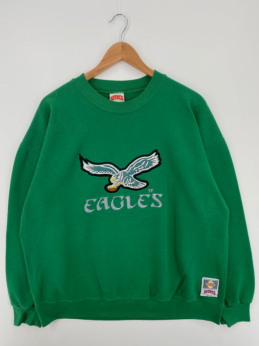 90's EAGLES Made in USA Size XL Vintage NFL Sweat-Shirt / A8152