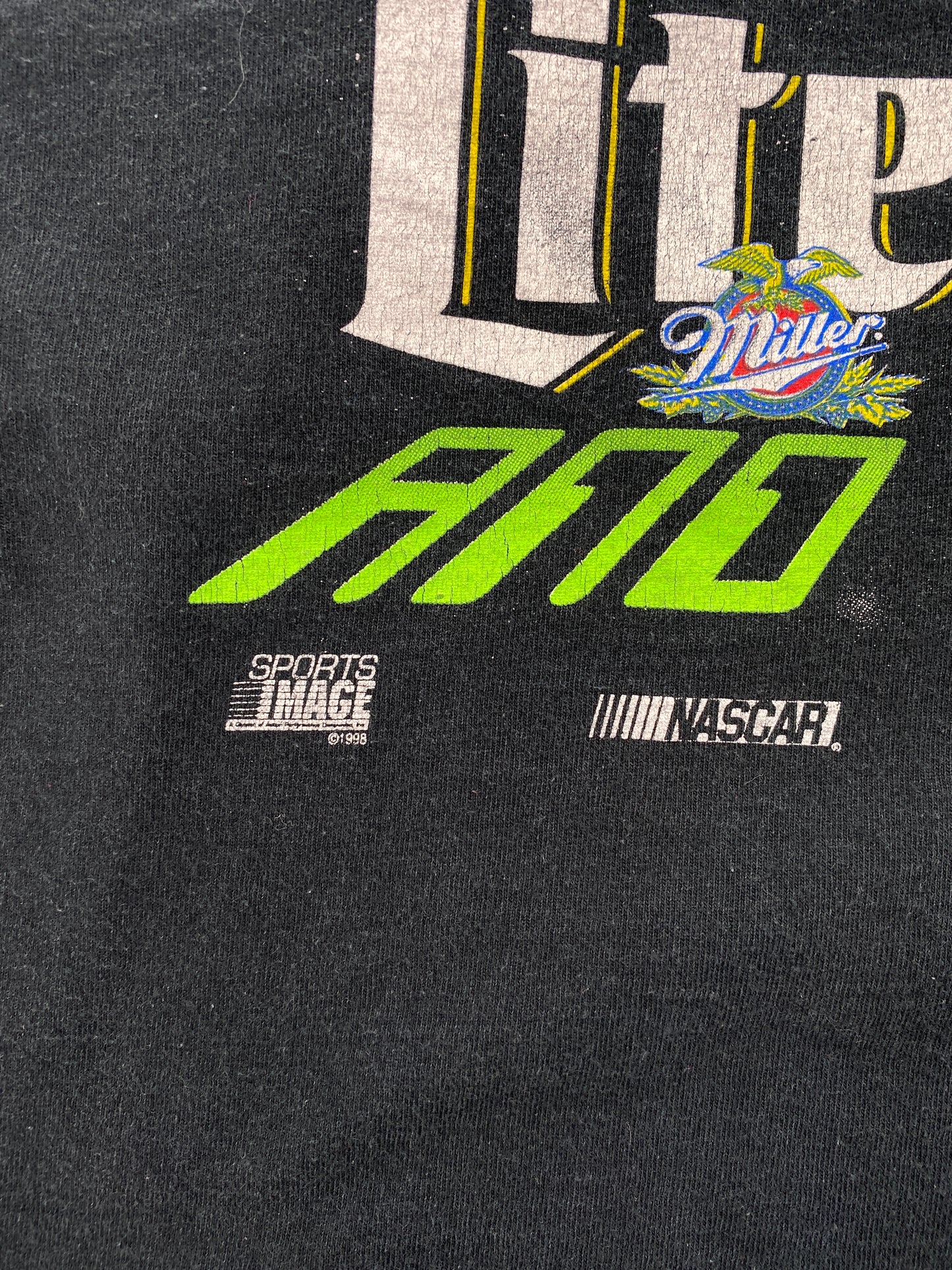1998 NASCAR RUSTY WALLACE x MILLER LITE Size XL Vintage Racing T-Shirt / A8177