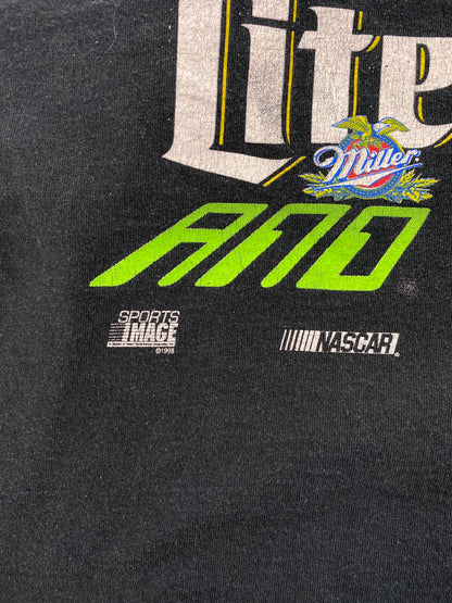 1998 NASCAR RUSTY WALLACE x MILLER LITE Size XL Vintage Racing T-Shirt / A8177