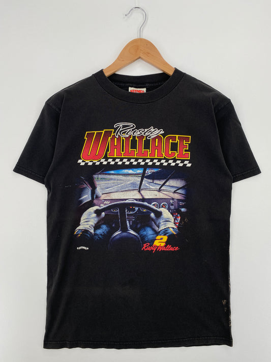 90's NASCAR RUSTY WALLACE Made in USA Size XL Vintage Racing T-Shirt / A8180