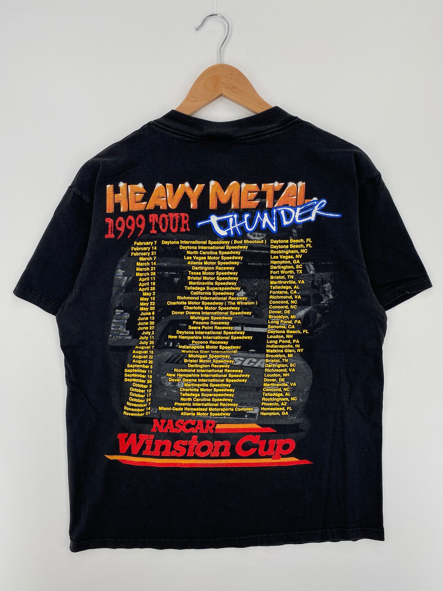 1999 NASCAR HEAVY METAL THUNDER Size L Vintage Racing T-Shirt / A8181