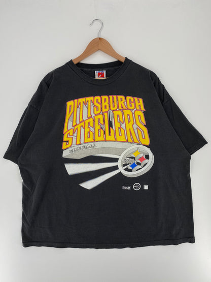 90's PITTSBURGH STEELERS Made in USA Size No Tag (Approx.XXL) Vintage NFL T-Shirts / A2794