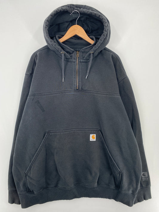 Vintage CARHARTT Size XXXL Half Zip Hoodie Sweat-Shirt / E294