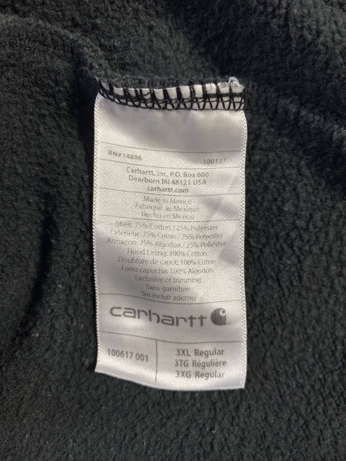 Vintage CARHARTT Size XXXL Half Zip Hoodie Sweat-Shirt / E294