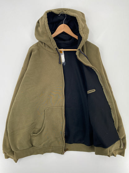 Vintage CARHARTT Size No Tag(Approx.XXL) Zip-up Hoodie Sweat-Shirt / E291