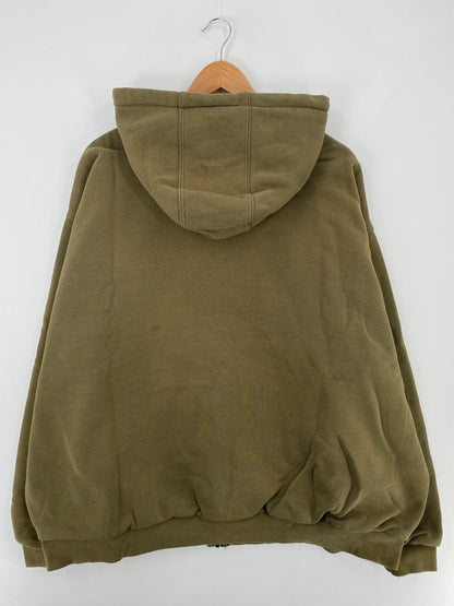 Vintage CARHARTT Size No Tag(Approx.XXL) Zip-up Hoodie Sweat-Shirt / E291