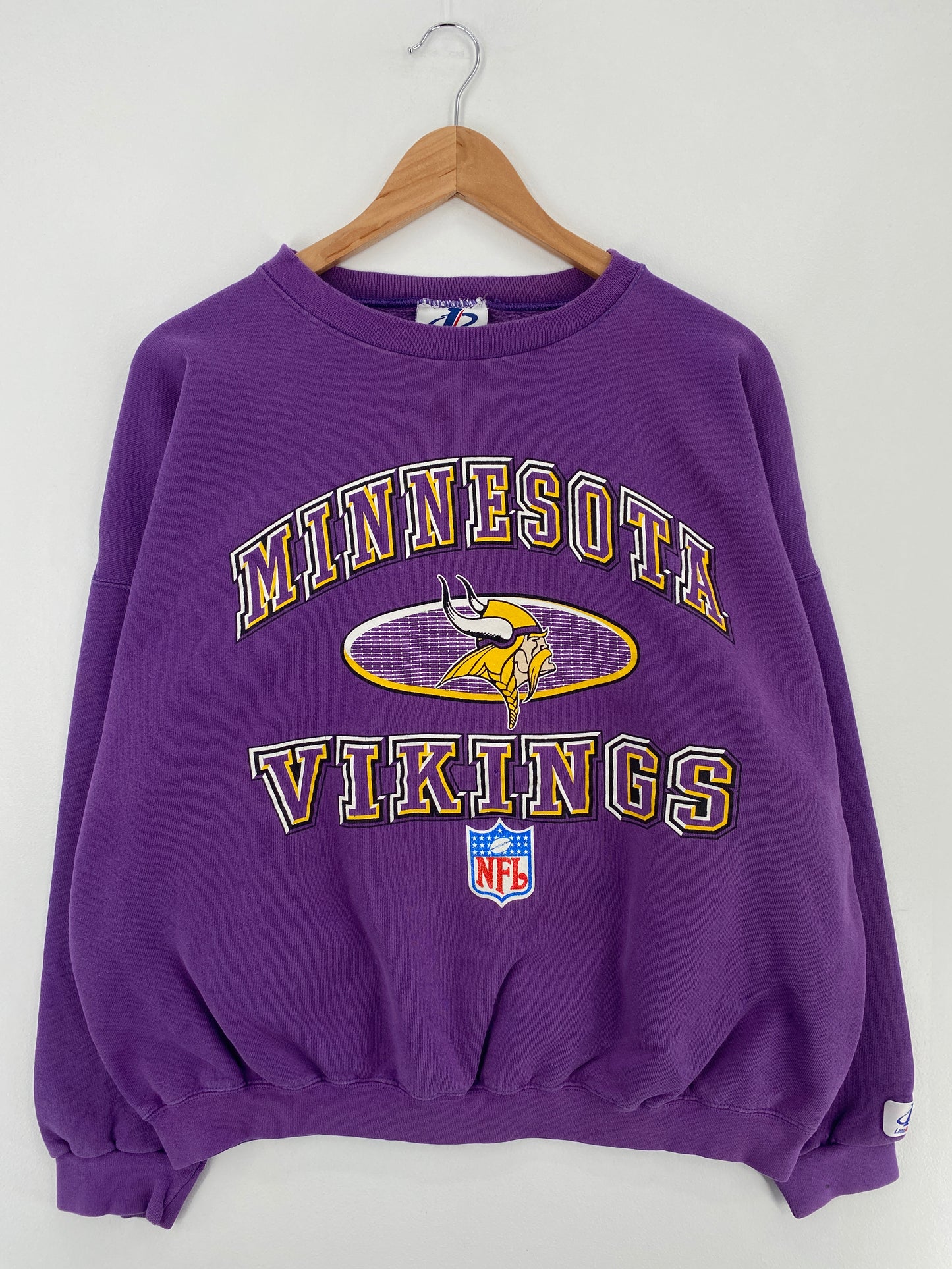 90's MINNESOTA VIKINGS Made in USA Size XL Vintage NFL Sweat-shirt / E309