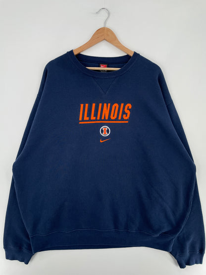 00' NIKE x ILLINOIS Size XXL Vintage College Sweat-shirt / E1924S