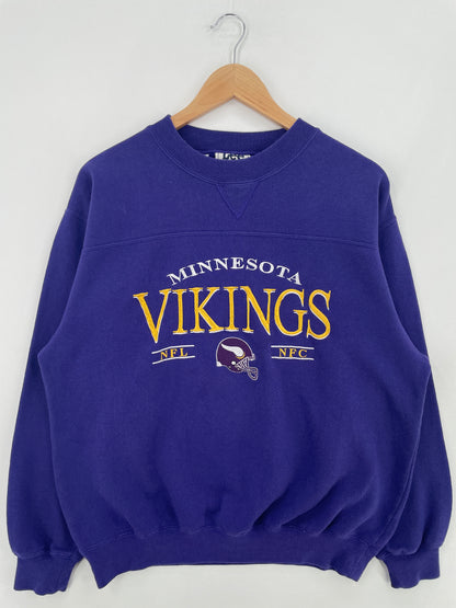 90's MINNESOTA VIKINGS Size M Vintage NFL Sweat-Shirt / E1174