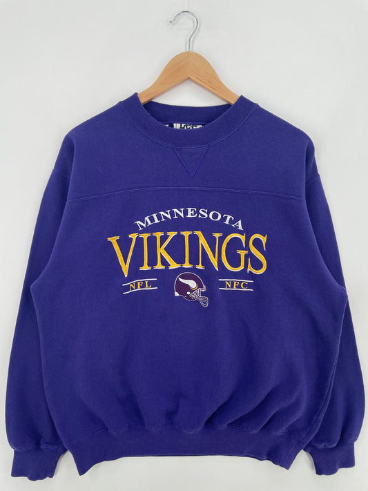 90's MINNESOTA VIKINGS Size M Vintage NFL Sweat-Shirt / E1174