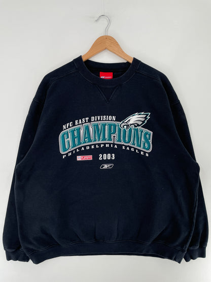 Vintage PHILADELPHIA EAGLES Size L Vintage NFL Sweat-Shirt / E5752S