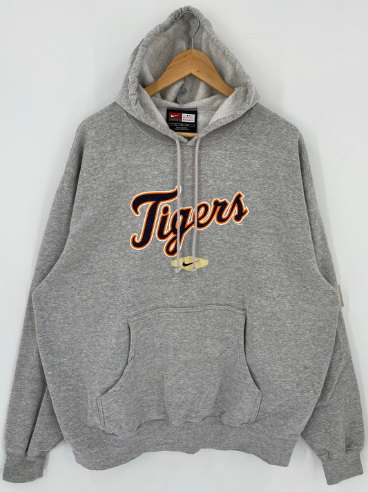 00' NIKE DETROIT TIGERS Size XL Vintage MLB Hoodie Sweat-shirt / K5577