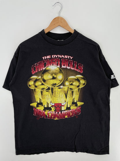 1997 STARTER x CHICAGO BULLS Made in USA Size L Vintage NBA T-Shirt / A4487