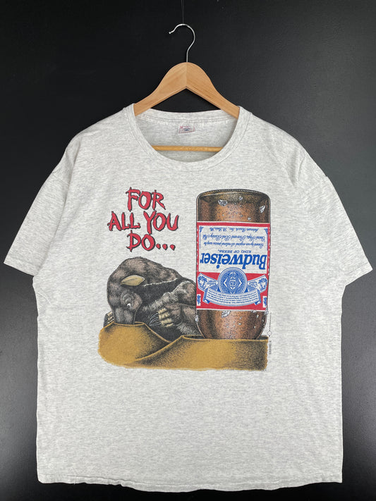 90's BUDWEISER Made in USA Size XL Vintage T-Shirt / E2386T