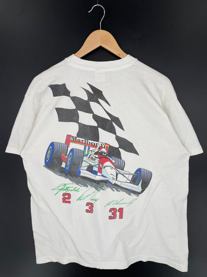 1994 MARLBORO DETROIT Made in USA Size XL Vintage Racing T-Shirts / K9977