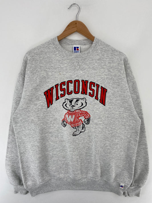90's RUSSELL x WISCONSIN Size XL Vintage College Sweat-Shirt / E5979S