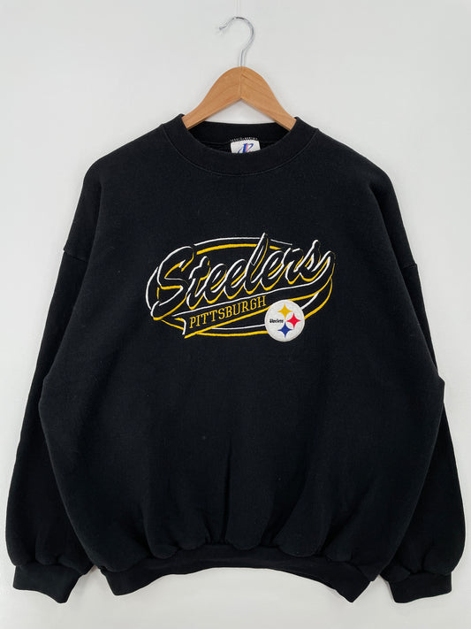 90's PITTSBURGH STEELERS Size XL Vintage NFL Sweat Shirt / A8576