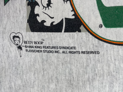 1994 BETTY BOOP UNIVERSITY OF MIAMI Made in USA Size L Vintage T-Shirts / A4884