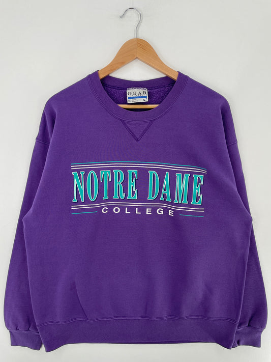 90's NOTRE DAME Made in USA Size L Vintage College Sweat-shirt / E2893S