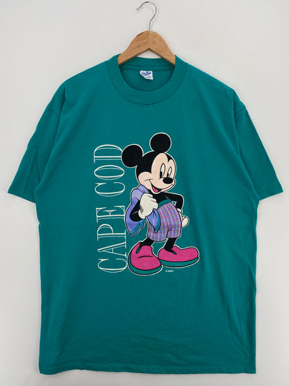 80’s DISNEY MICKEY CAPE COD Made in USA Size XL Vintage T-Shirts / A5653