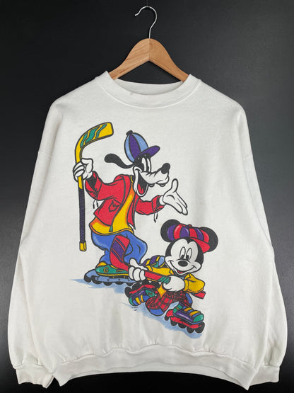 90’s DISNEY MICKEY GOOFY Made in USA Size XL Vintage Sweat-shirt / E1554S