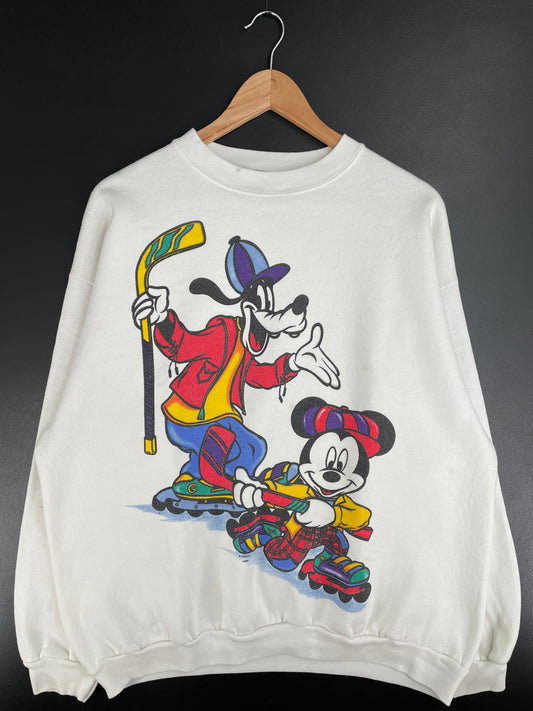 90’s DISNEY MICKEY GOOFY Made in USA Size XL Vintage Sweat-shirt / E1554S
