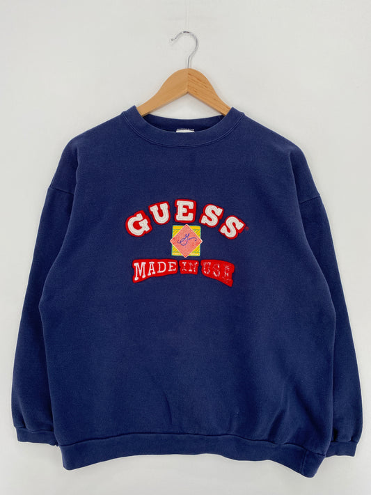 90’s GUESS Made in USA Approx. Size L Vintage Sweat-shirt / A5857
