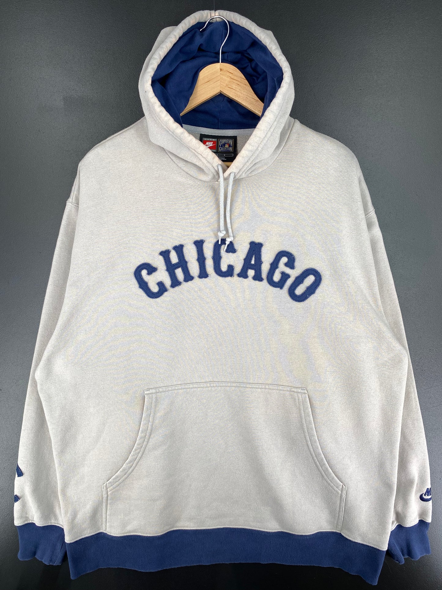 00' NIKE CHICAGO CUBS Size L Vintage MLB Hoodie Sweat-Shirts/ A417