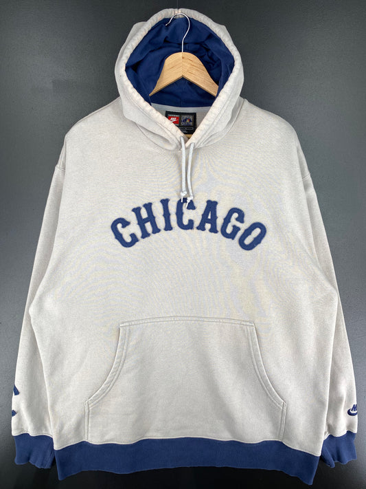 00' NIKE CHICAGO CUBS Size L Vintage MLB Hoodie Sweat-Shirts/ A417