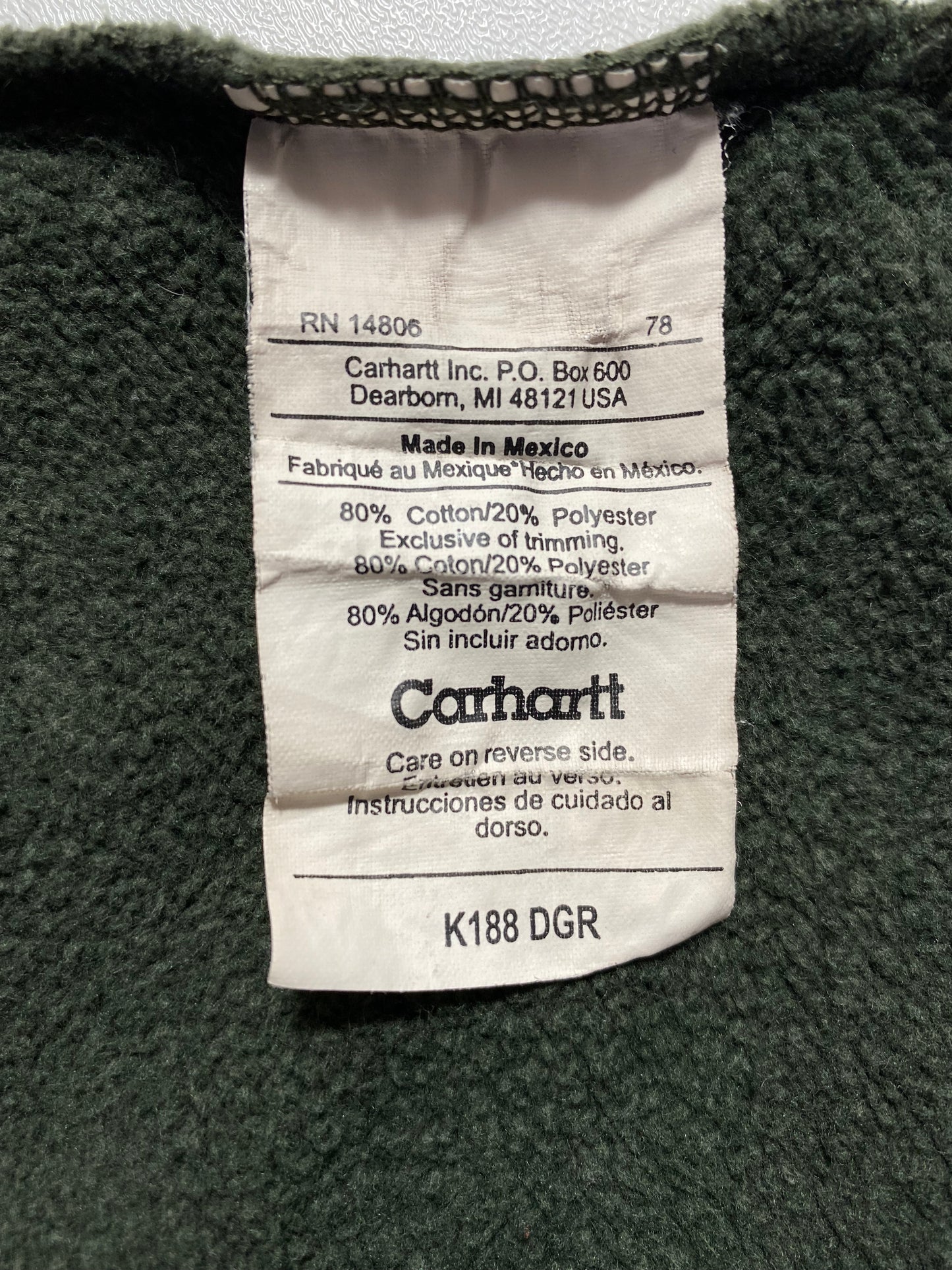 Vintage CARHARTT Size L Half-Zip Sweat-shirts / A947
