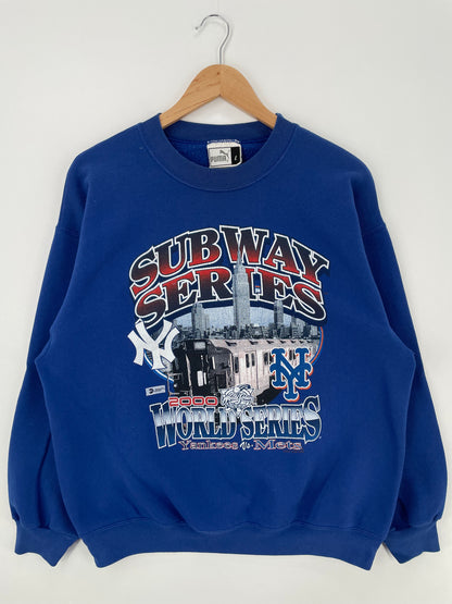 2000 NEW YORK YANKEES x METS Size L Vintage MLB Sweat-shirt / A937