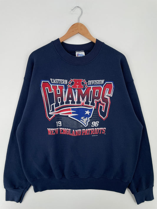 1996 NEW ENGLAND PATRIOTS Made in USA Size XL Vintage NFL Sweat-Shirt / A9368