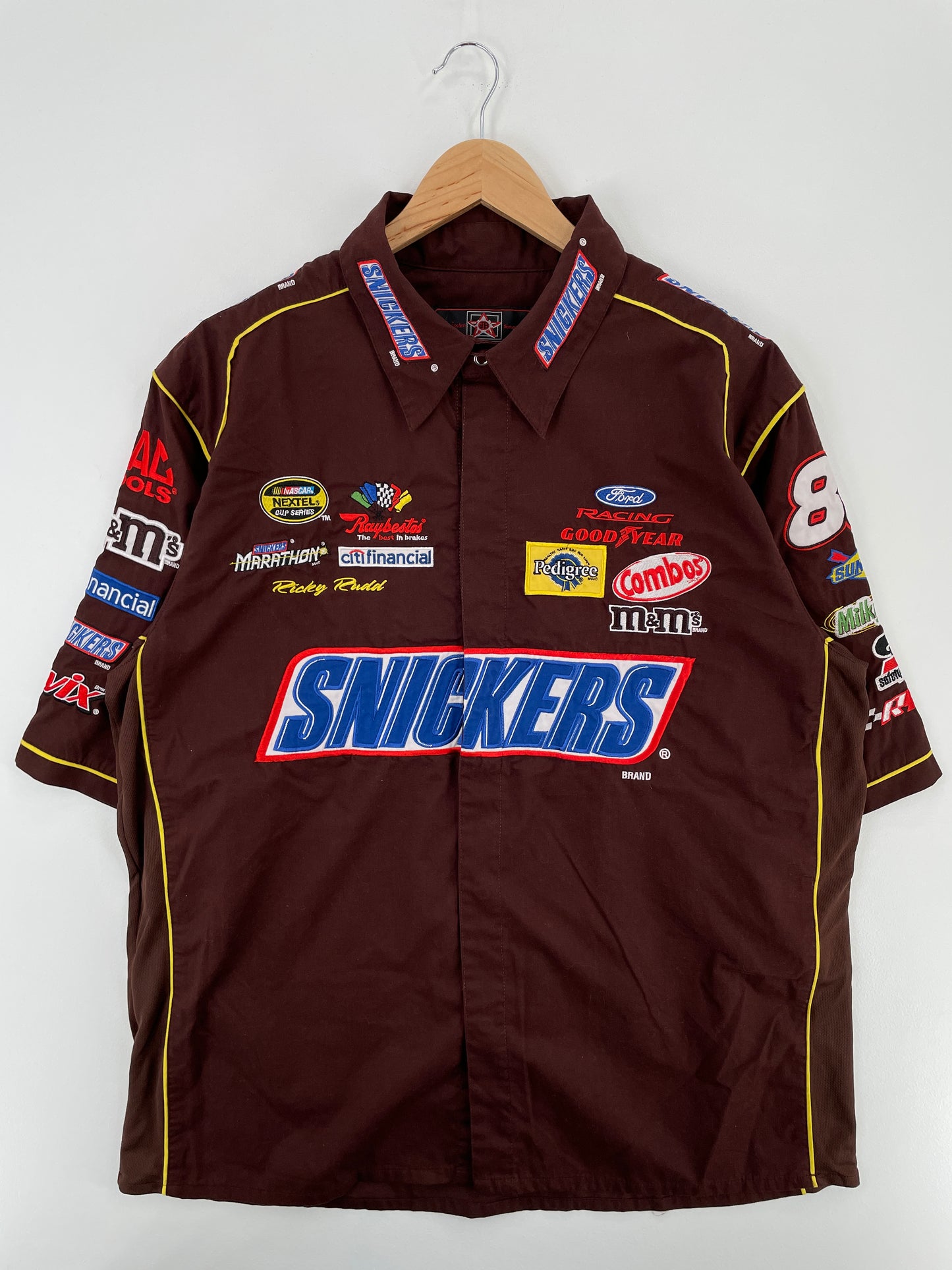 00' NASCAR x SNICKERS Size XL Vintage Racing Button down Shirt / A4110