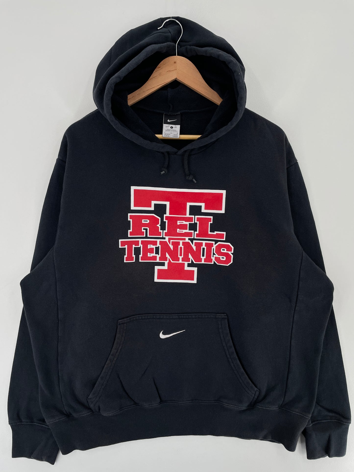 Vintage NIKE x T REL TENNIS Size L Vintage College Hoodie Sweat-Shirt / E5568S