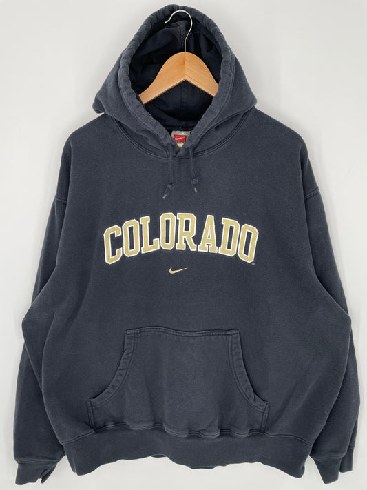 00' NIKE COLORADO Size XL Vintage College Hoodie Sweat-shirt / K8974